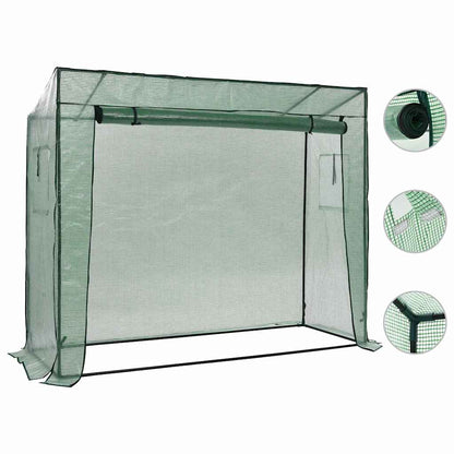Begehbares Gewächshaus 200 x 80 x 173 cm Foliengewächshaus Rolltür