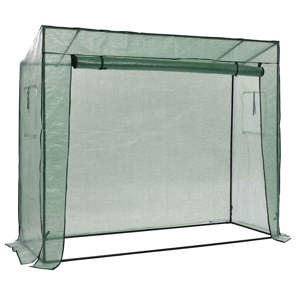 Begehbares Gewächshaus 200 x 80 x 173 cm Foliengewächshaus Rolltür