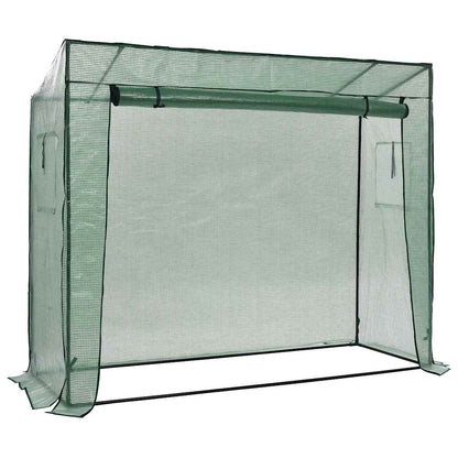 Begehbares Gewächshaus 200 x 80 x 173 cm Foliengewächshaus Rolltür