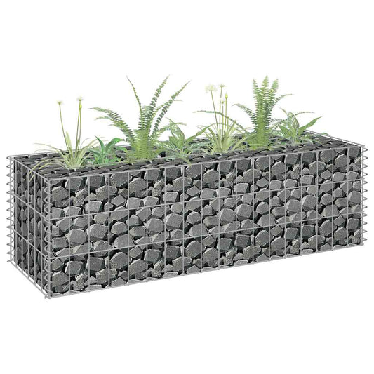 Gabion raised bed, galvanized steel, 90×30×30 cm, plantable