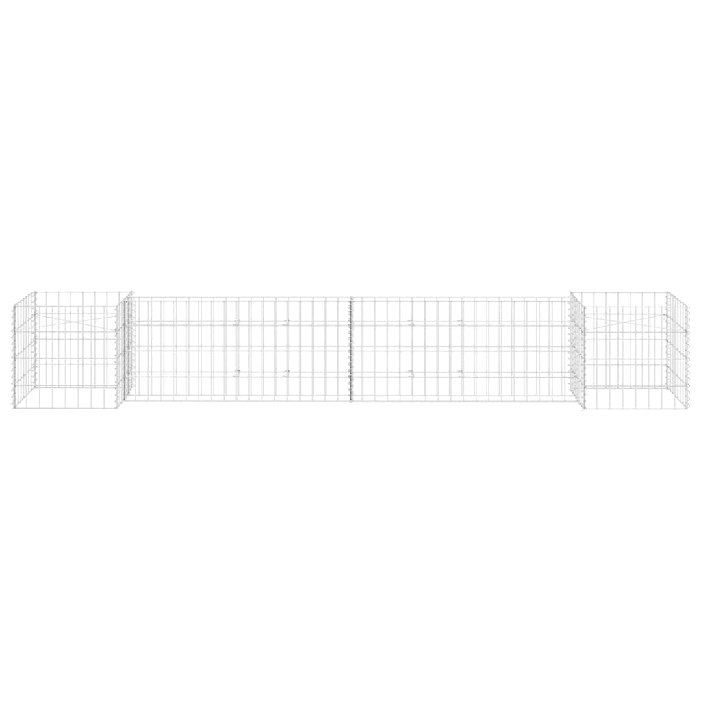 Gabionen Pflanzkorb H-Form Stahldraht 260x40x40 cm verzinkt Gabionenwand Pflanzkasten