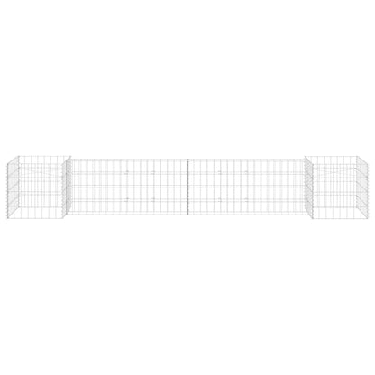 Gabionen Pflanzkorb H-Form Stahldraht 260x40x40 cm verzinkt Gabionenwand Pflanzkasten