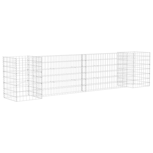 vidaXL H-shaped gabion planter, steel wire, 260x40x60 cm