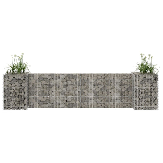 vidaXL H-shaped gabion planter, steel wire, 260x40x60 cm