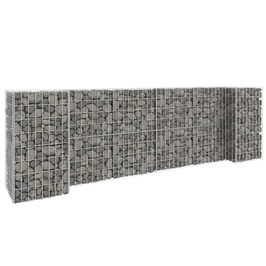 Gabion planter basket H-shape steel wire 260x40x80 cm galvanized gabion wall planter box