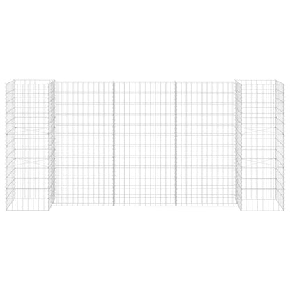 Gabionen Pflanzkorb H-Form Stahldraht 260x40x120 cm verzinkt Gabionenwand Mauer