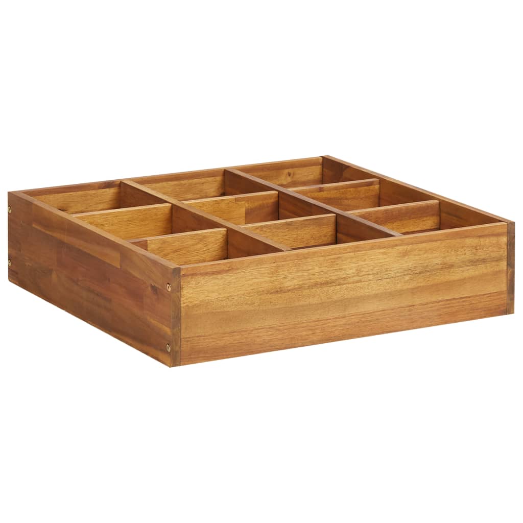 Frühbeet Garten Kräuter Massivholz Akazie 60 x 60 x 15 cm Holzöl behandelt Anzucht