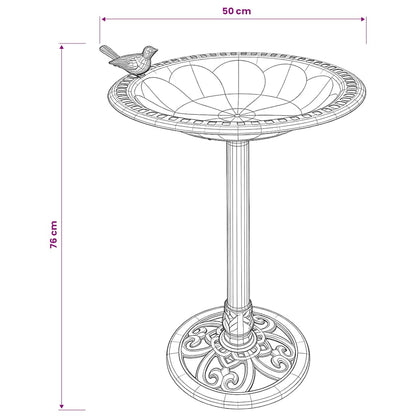 Bird bath bronze color plastic 50x50x76 cm bird bath