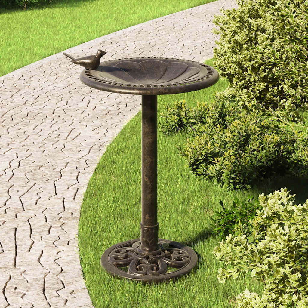 Bird bath bronze color plastic 50x50x76 cm bird bath