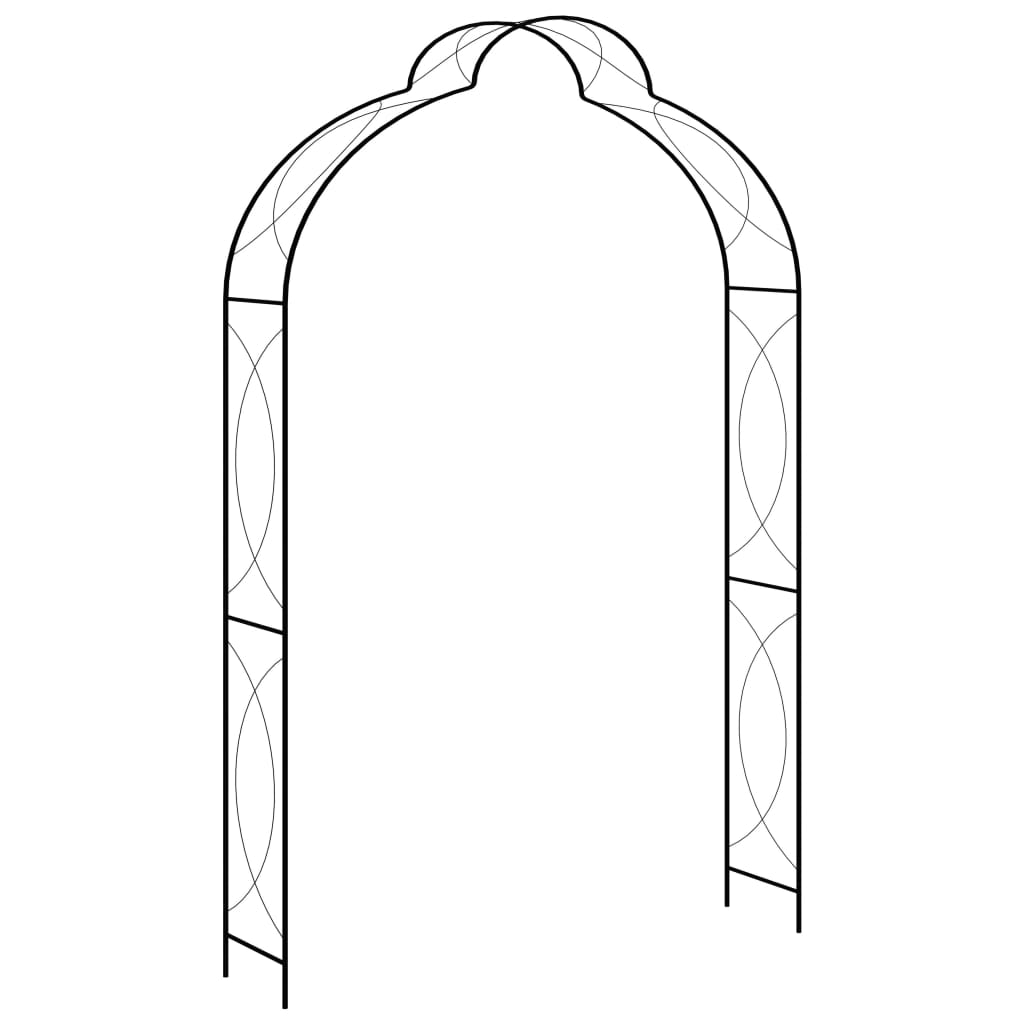Rosenbogen Torbogen Rosenspalier Schwarz 240 cm Eisen Rankhilfe