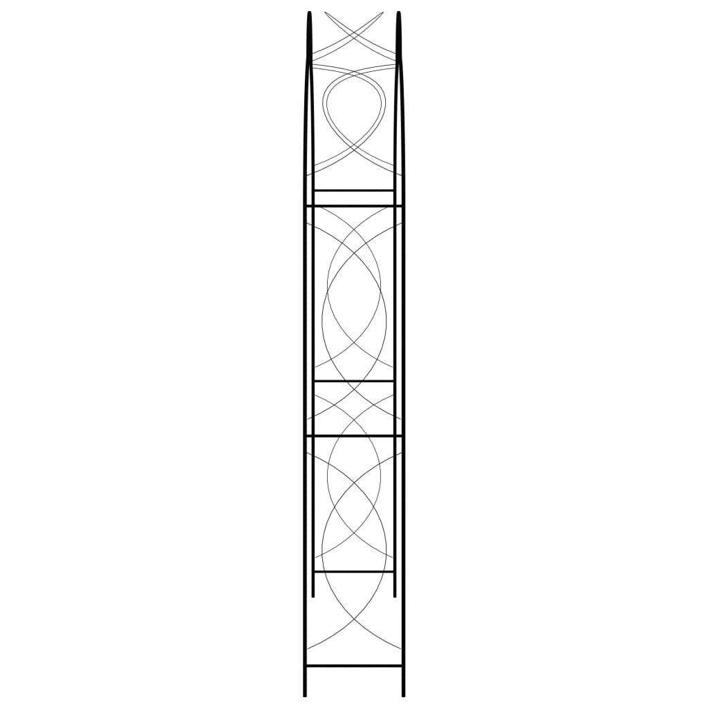 vidaXL Rose Arch Black 150 x 34 x 240 cm Iron