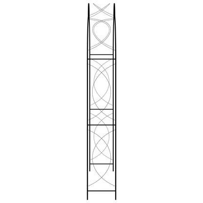 vidaXL Rose Arch Black 150 x 34 x 240 cm Iron