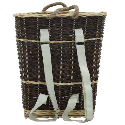 Brennholzrucksack Weide Holzkorb Kaminholzkorb 44,5x37x50 cm mit Trageriemen