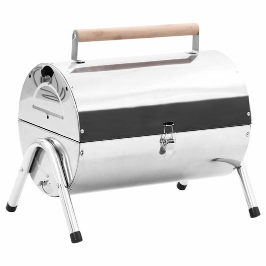 Campinggrill Edelstahl Holzkohlegrill Tragbar mit Deckel BBQ Grill