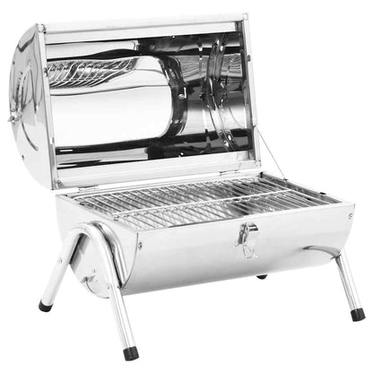 Campinggrill Edelstahl Holzkohlegrill Tragbar mit Deckel BBQ Grill