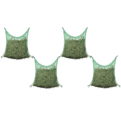 Hay nets, 4 pieces, square, 0.9 x 1 m, PP feed net for ponies, horses, and deer