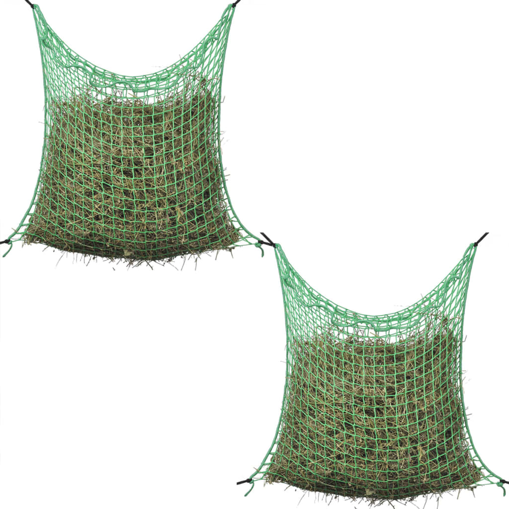 Hay nets, 4 pieces, square, 0.9 x 1 m, PP feed net for ponies, horses, and deer