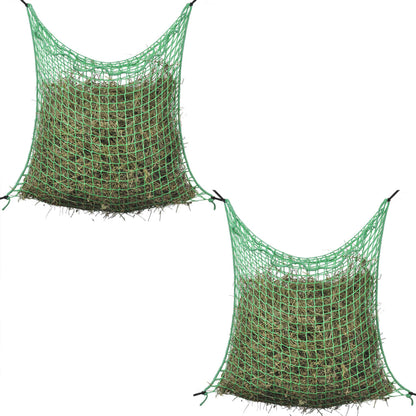 Hay nets, 4 pieces, square, 0.9 x 1 m, PP feed net for ponies, horses, and deer