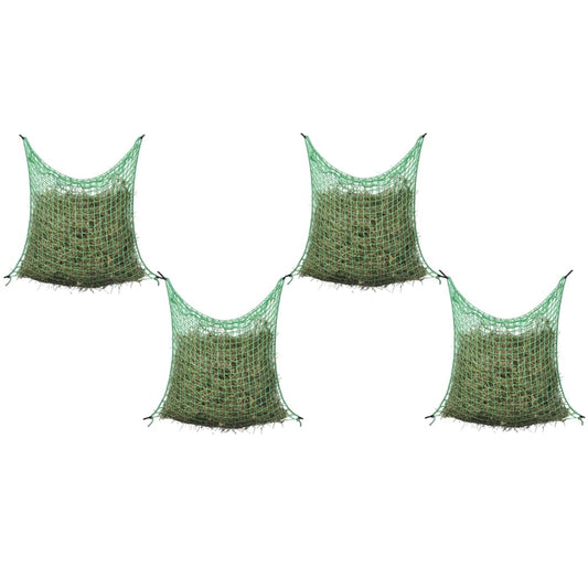 Hay nets, 4 pieces, square, 0.9 x 1.5 m, PP feed net for ponies, horses, deer, and game.