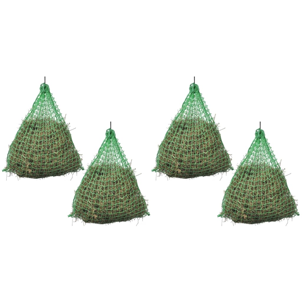 Hay nets, 4 pieces, round, 0.75 x 0.75 m, PP feed net for ponies and horses