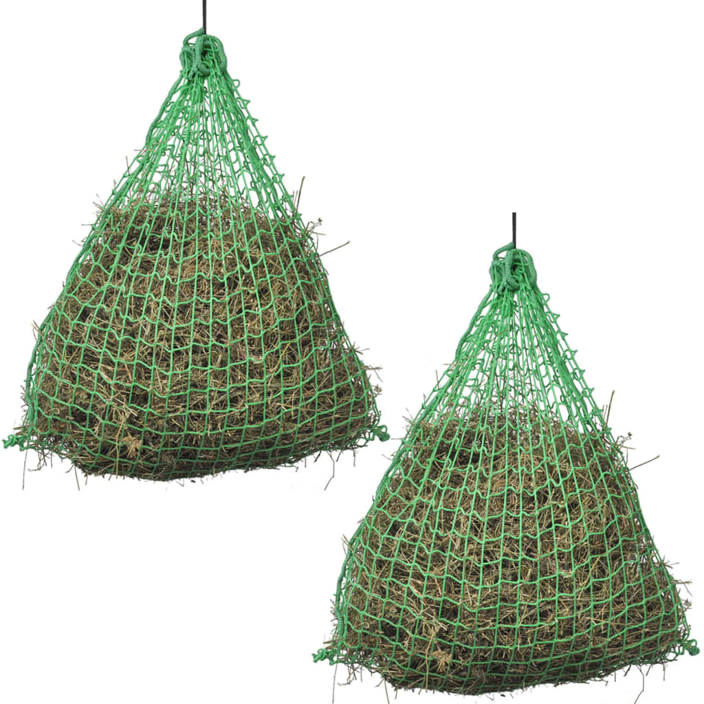 Hay nets, 4 pieces, round, 0.75 x 0.75 m, PP feed net for ponies and horses