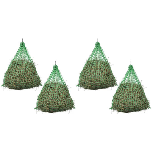 Hay nets, 4 pieces, round, 1x1 m, PP hay rack, green, mesh size 4.5x4.5 cm