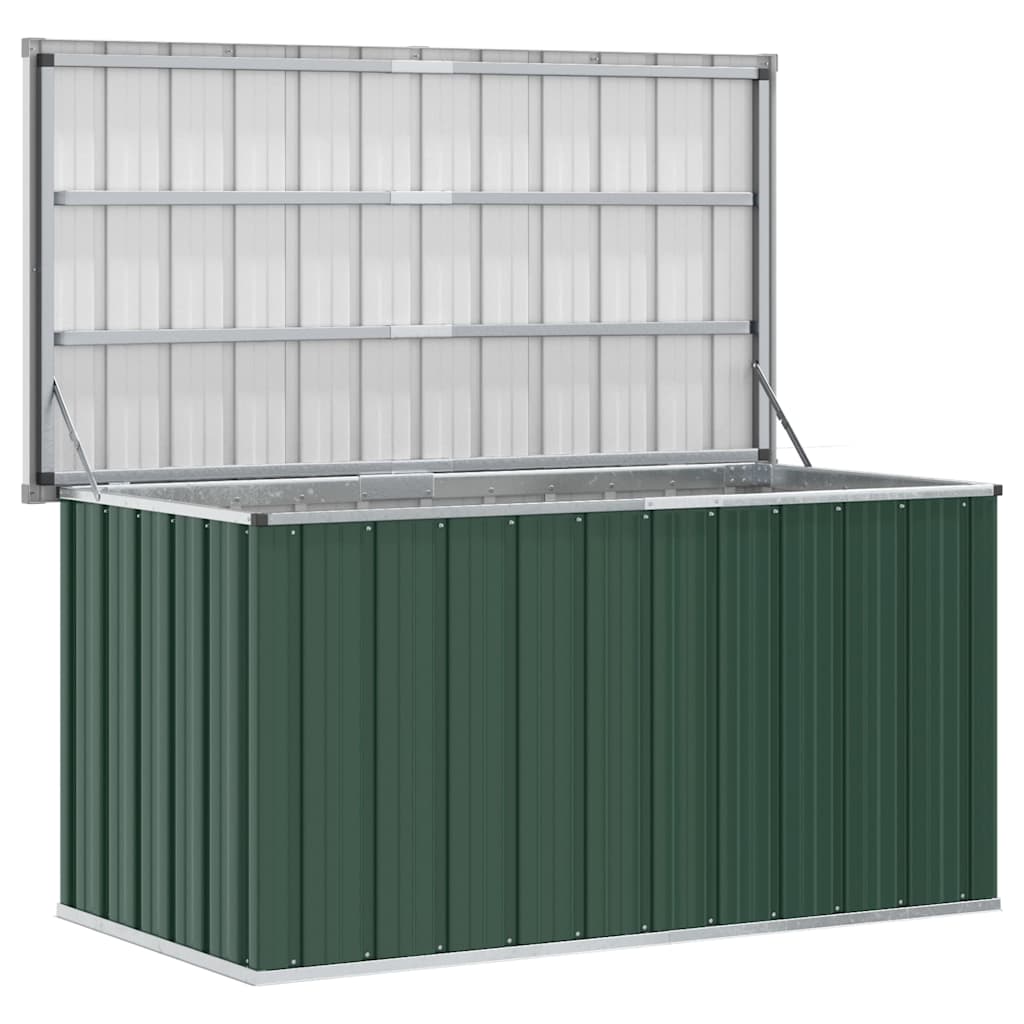Gartenbox Aufbewahrungsbox 129x67x65 cm Stahl Grün Kissenbox Wetterfest