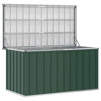 Gartenbox Aufbewahrungsbox 129x67x65 cm Stahl Grün Kissenbox Wetterfest