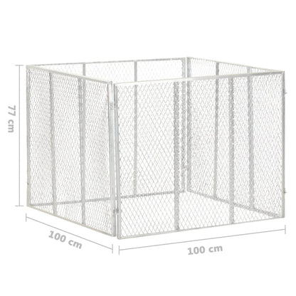 Composter garden composter 100x100x77 cm Galvanized iron Rotting