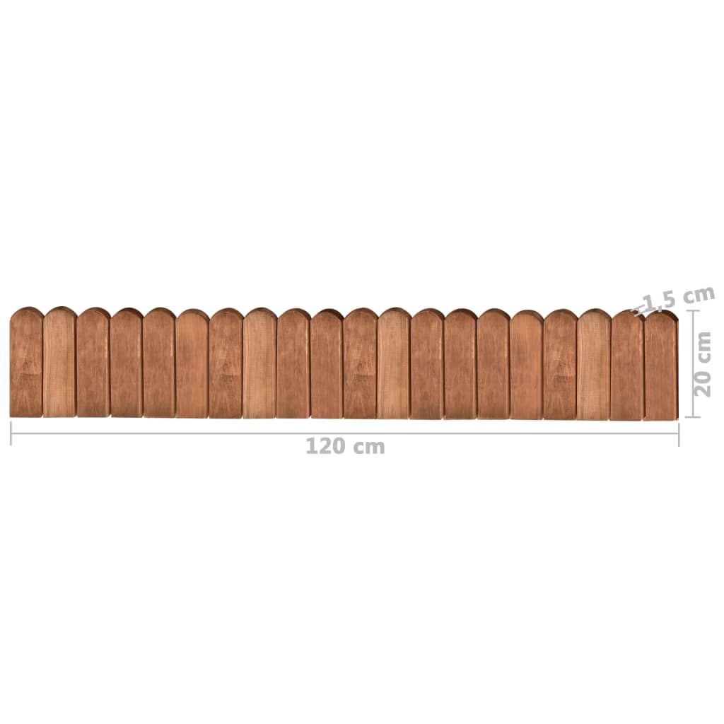 Beeteinfassung Braun 120 cm Imprägniertes Kiefernholz flexibel Rasenkante
