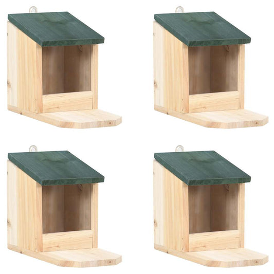 Eichhörnchen-Futterhaus aus Holz mit Klappdeckel – 4x Futterstation Eichhörnchen