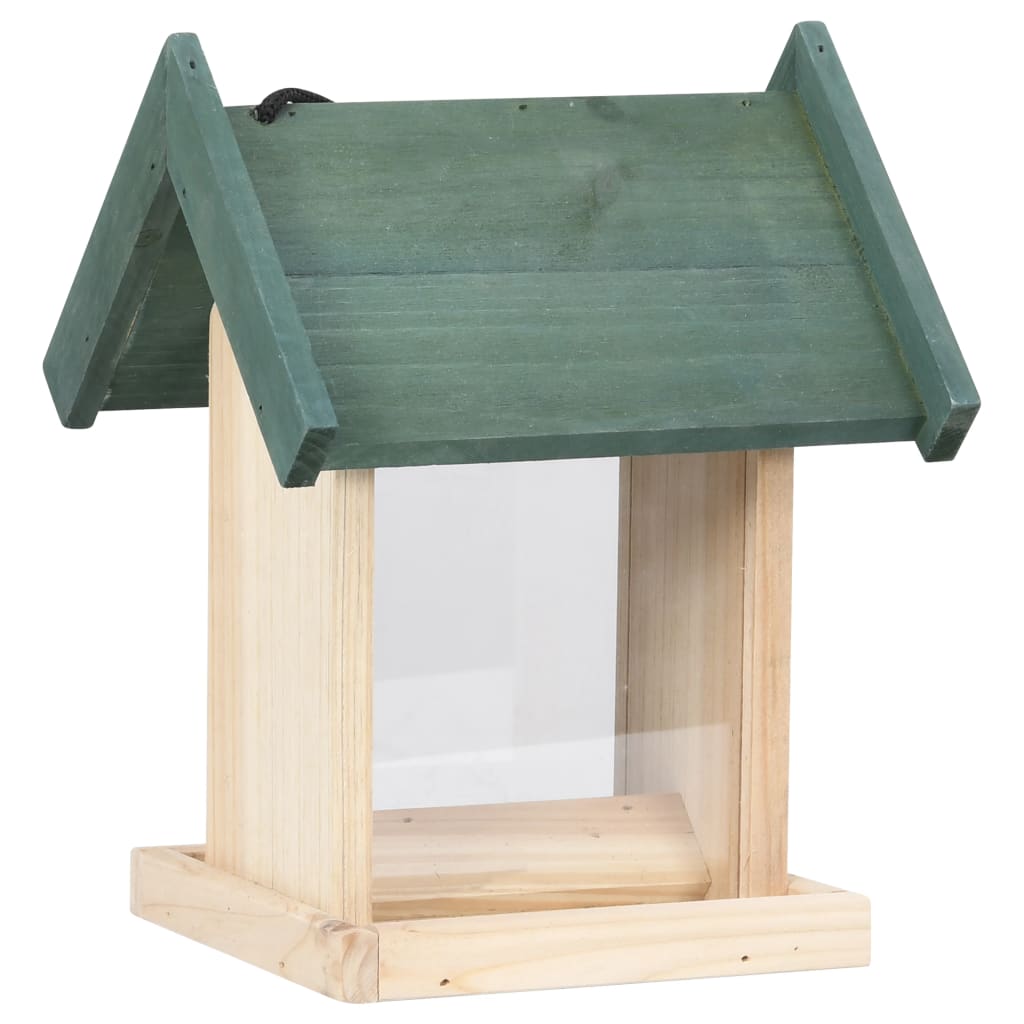Bird feeders, 4 pieces, fir wood, 19 x 19 x 25 cm, birdhouses, wild bird feeding station