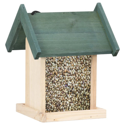 Bird feeders, 4 pieces, fir wood, 19 x 19 x 25 cm, birdhouses, wild bird feeding station