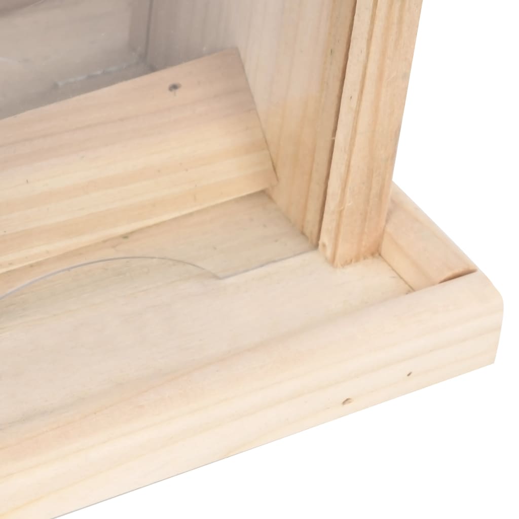 Bird feeders, 4 pieces, fir wood, 19 x 19 x 25 cm, birdhouses, wild bird feeding station