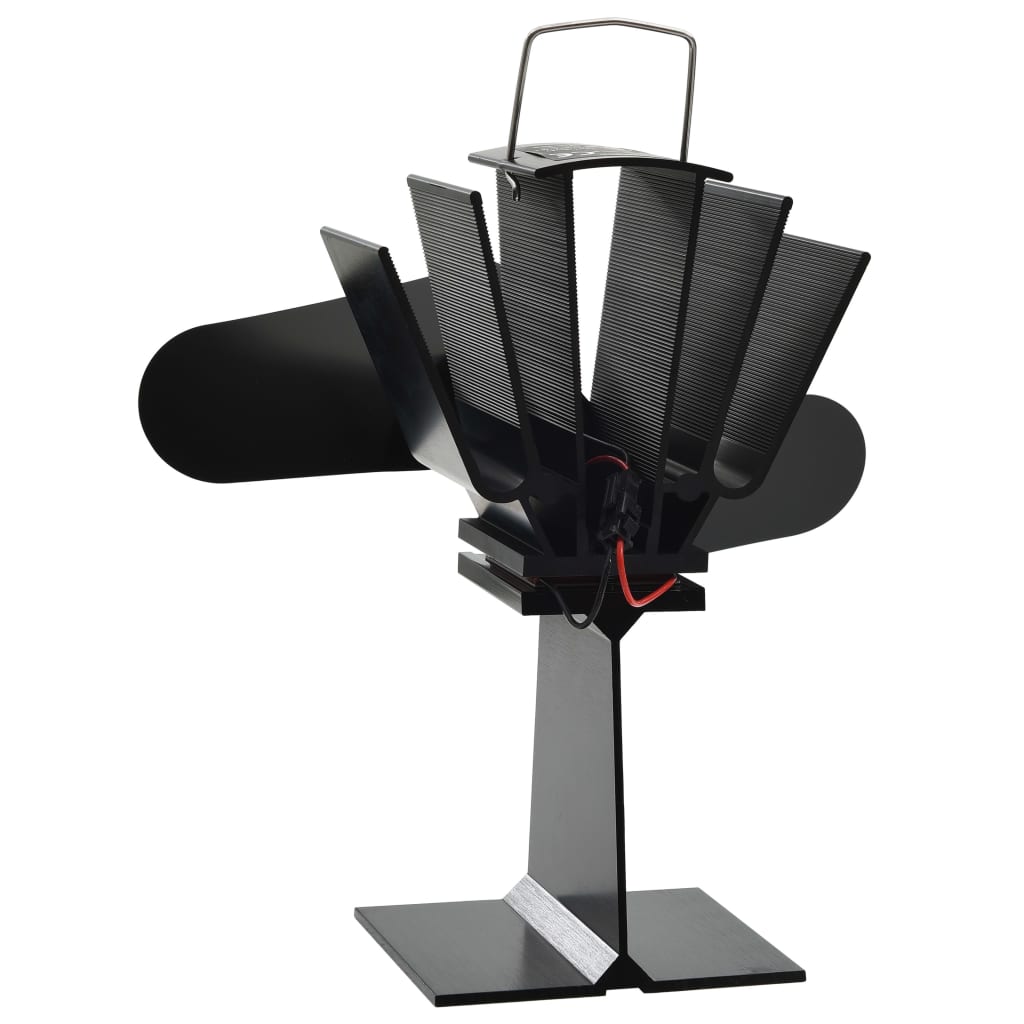 Kaminofen Ventilator Ofenventilator 2 Blätter Schwarz wärmebetrieben stromlos