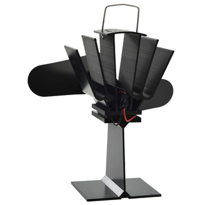 Kaminofen Ventilator Ofenventilator 2 Blätter Schwarz wärmebetrieben stromlos
