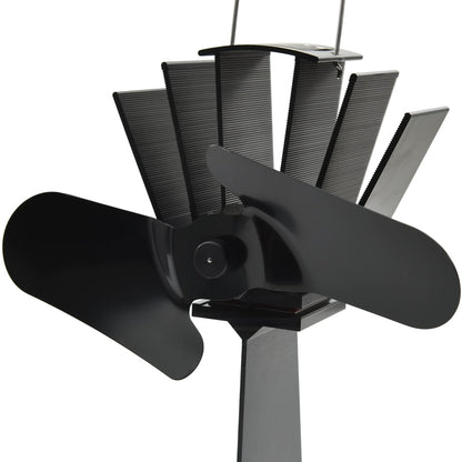 Kaminofen Ventilator Ofenventilator 2 Blätter Schwarz wärmebetrieben stromlos