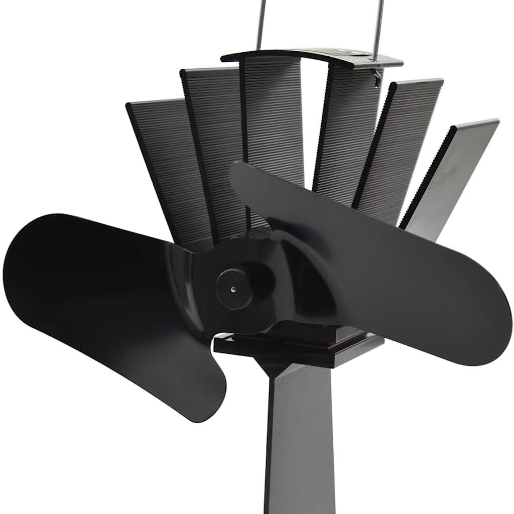 Kaminofen Ventilator Ofenventilator 2 Blätter Schwarz wärmebetrieben stromlos