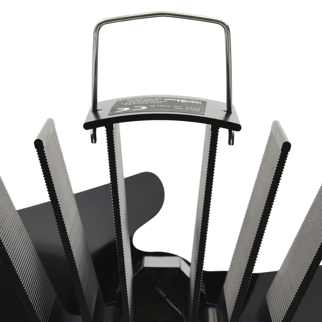 Kaminofen Ventilator Ofenventilator 2 Blätter Schwarz wärmebetrieben stromlos