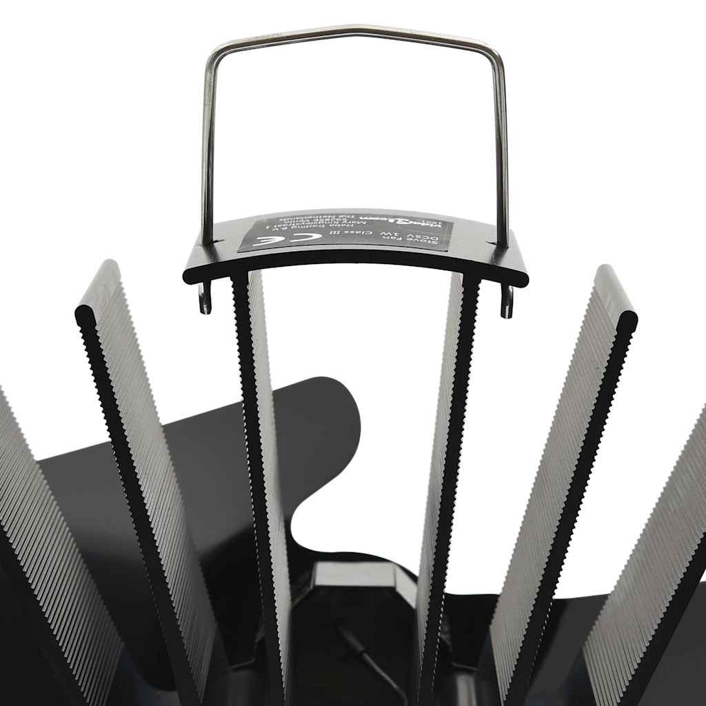 Kaminofen Ventilator Ofenventilator 2 Blätter Schwarz wärmebetrieben stromlos