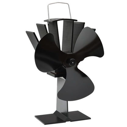 Kaminofen Ventilator Kaminventilator 3 Blätter Schwarz stromlos wärmebetrieben
