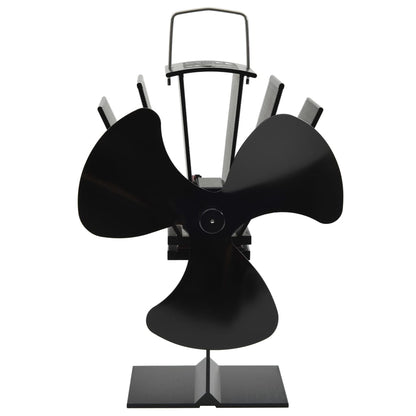 Kaminofen Ventilator Kaminventilator 3 Blätter Schwarz stromlos wärmebetrieben