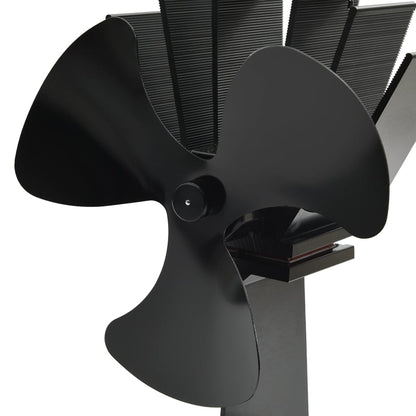 Kaminofen Ventilator Kaminventilator 3 Blätter Schwarz stromlos wärmebetrieben