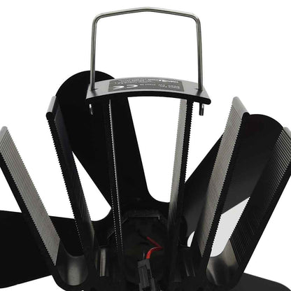 Kaminofen Ventilator Kaminventilator 5 Blätter Schwarz stromlos Wärmeverteiler