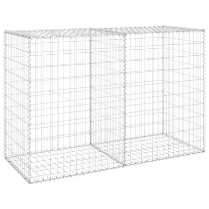 Gabionenwand Verzinkter Stahl 150×60×100 cm Gabionenzaun Drahtkorb Steinmauer Wand