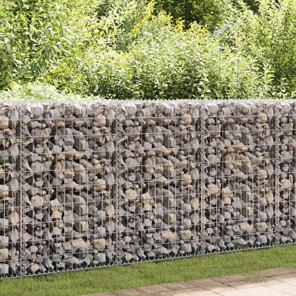 Gabionenwand Verzinkter Stahl 150×60×100 cm Gabionenzaun Drahtkorb Steinmauer Wand