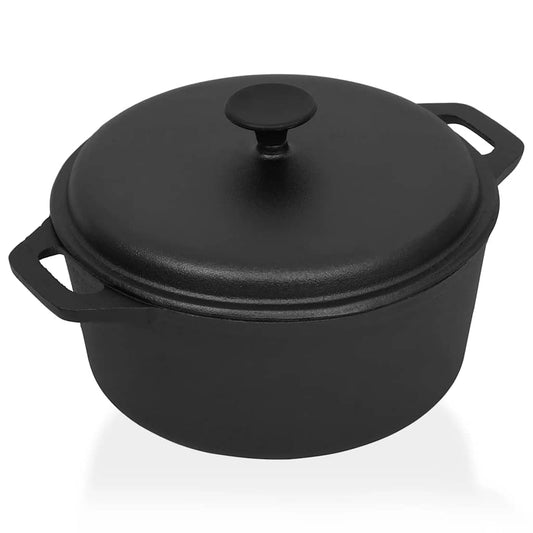 Topf Schwarz Ø26,5 cm Gusseisen 5 Liter Schmortopf Kochtopf