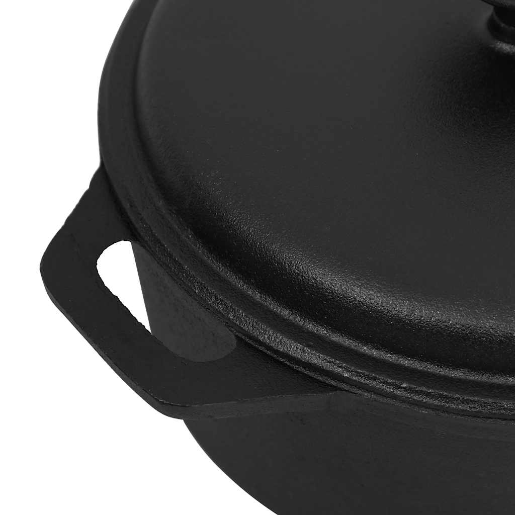 Topf Schwarz Ø26,5 cm Gusseisen 5 Liter Schmortopf Kochtopf