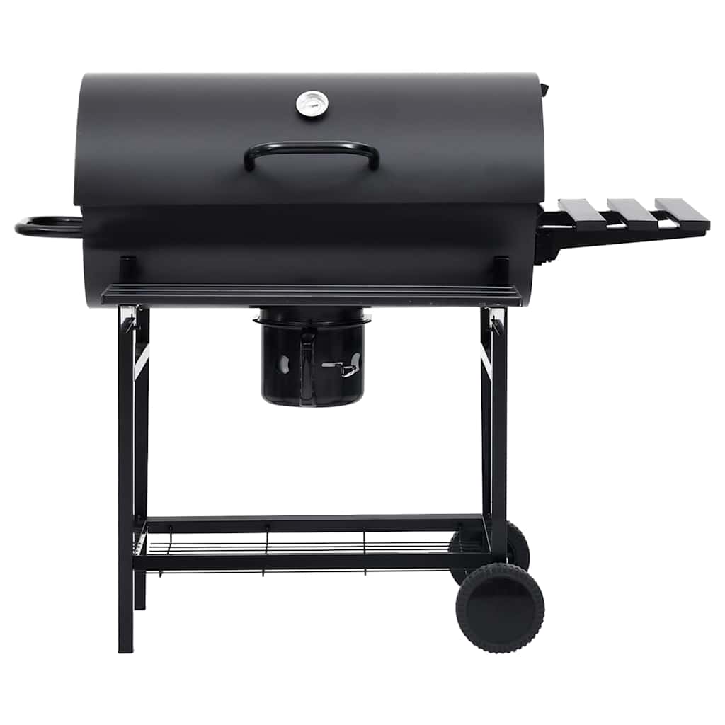 Holzkohlegrill Grillwagen mit Deckel Seitenablage Warmhalterost BBQ