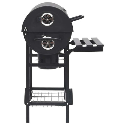 Holzkohlegrill Grillwagen mit Deckel Seitenablage Warmhalterost BBQ